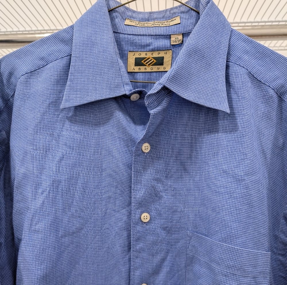 Joseph Abboud Checkered Button Down Shirt 16, 34-35